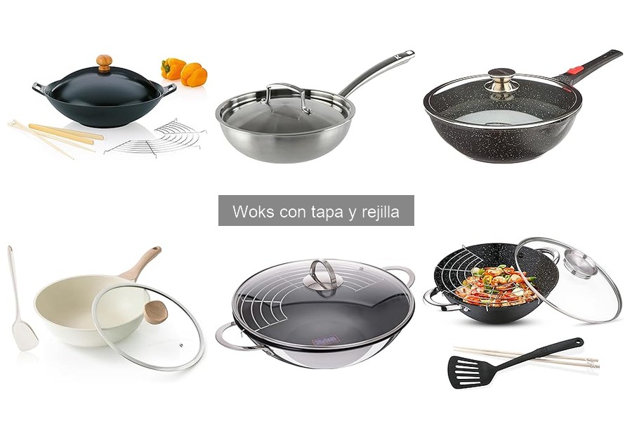 Alternativas al Wok con Tapa y Rejilla para Cocinar