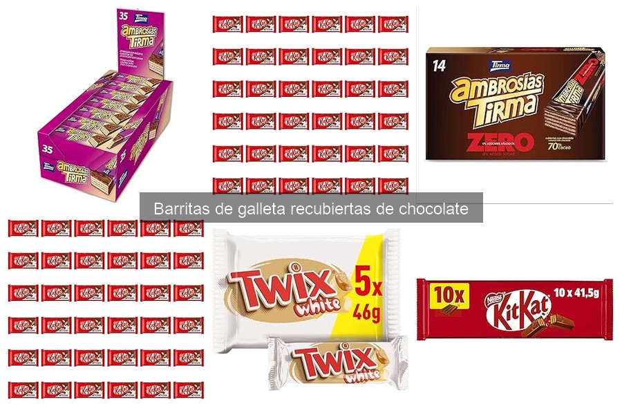 Barritas de galleta recubiertas de chocolate sin alérgenos