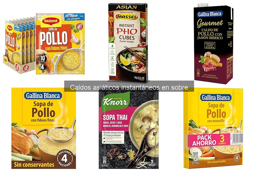 Caldos asiáticos instantáneos saludables y nutritivos