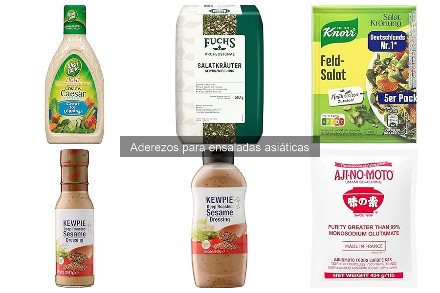 Comparativa de aderezos asiáticos y tradicionales para ensaladas