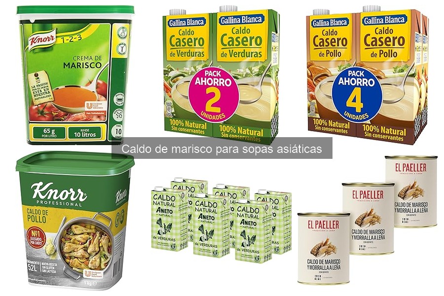 Comparativa de caldos de marisco caseros y comerciales