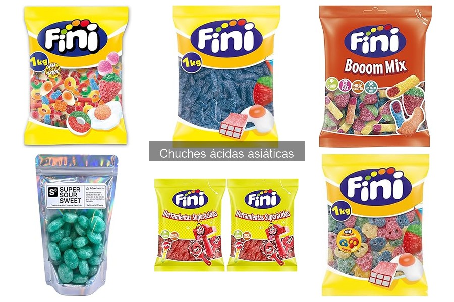 Comparativa de chuches ácidas asiáticas vs golosinas populares