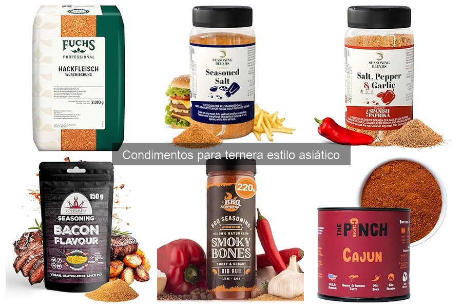 Comparativa de condimentos para ternera estilo asiático
