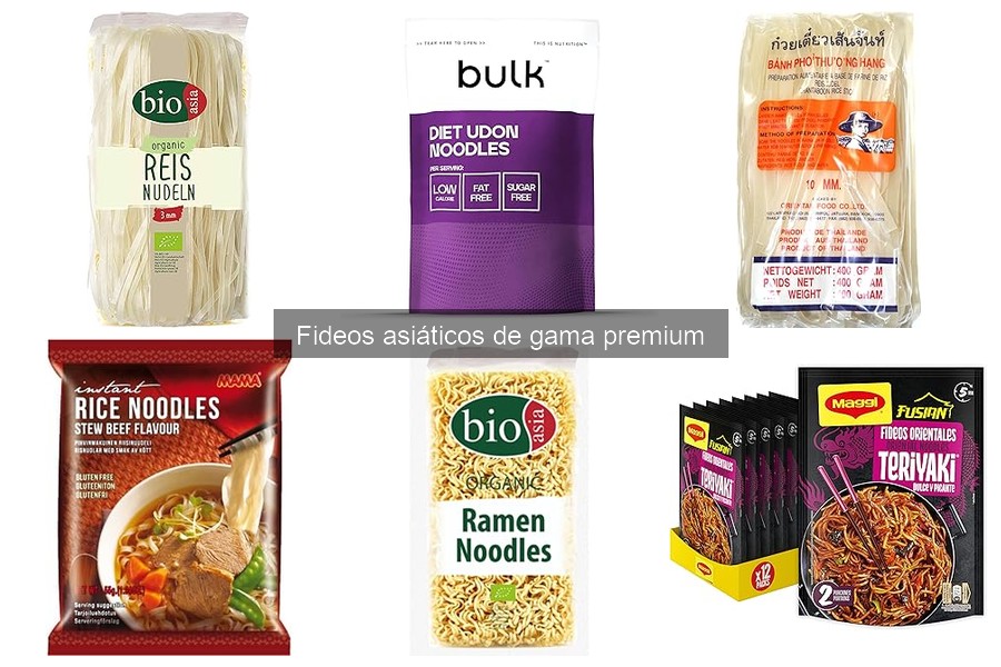 Comparativa de fideos asiáticos premium vs. convencionales