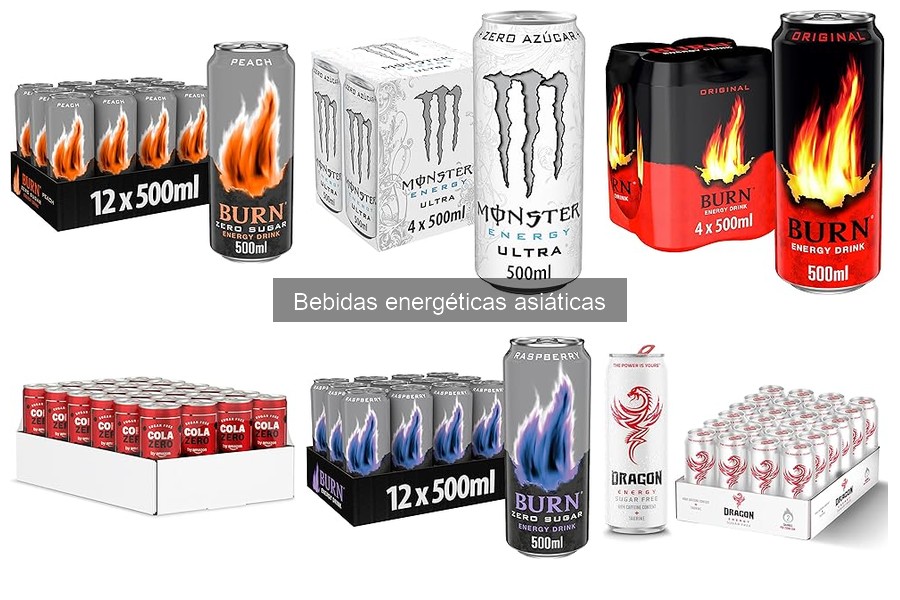 Comparativa de precios de bebidas energéticas asiáticas