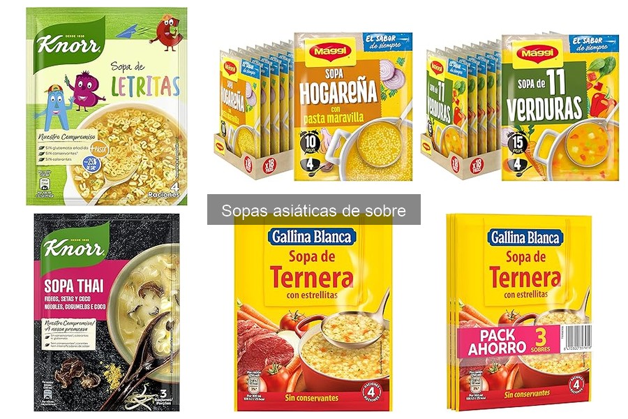 Comparativa de sabores en sopas asiáticas de sobre
