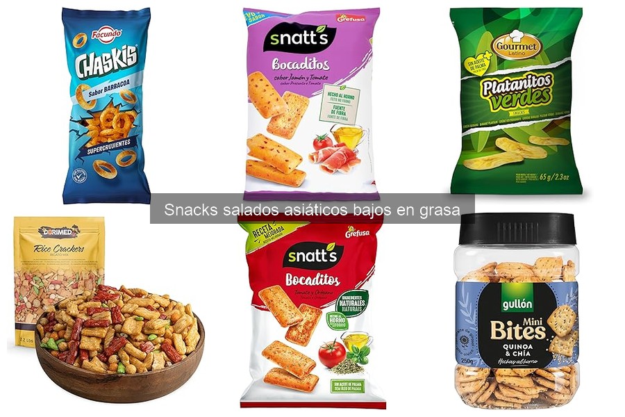 Comparativa de Snacks Salados Asiáticos y Occidentales Bajos en Grasa