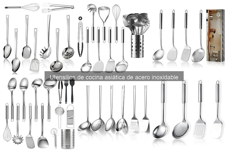 Comparativa de utensilios de cocina asiática de acero inoxidable