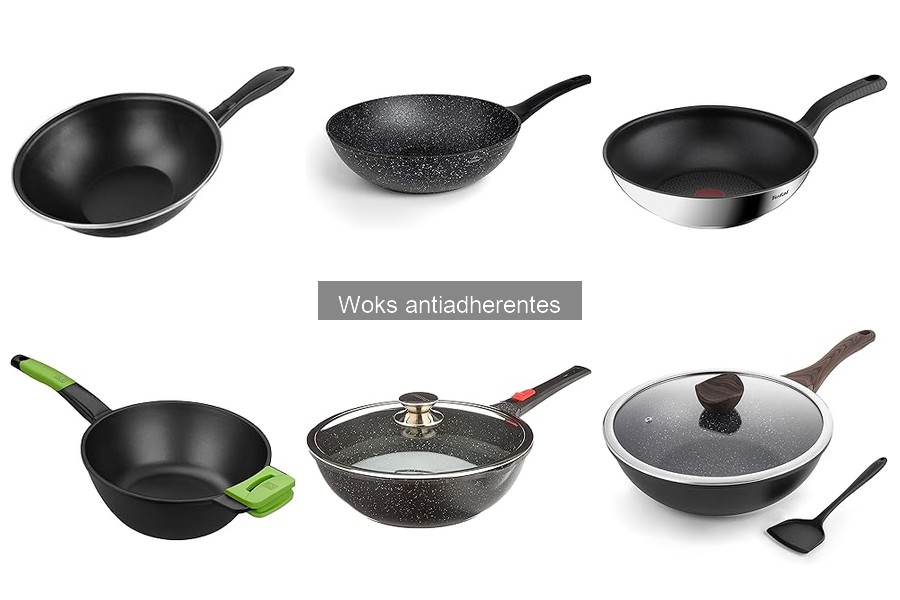 Diferencias entre woks antiadherentes y de acero inoxidable