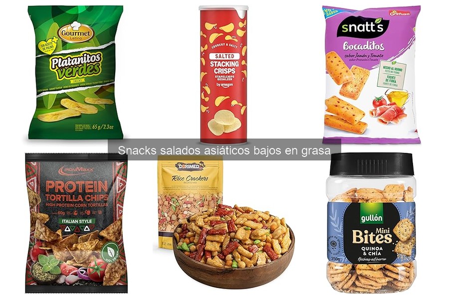 Mejores snacks salados asiáticos bajos en grasa: comparativa