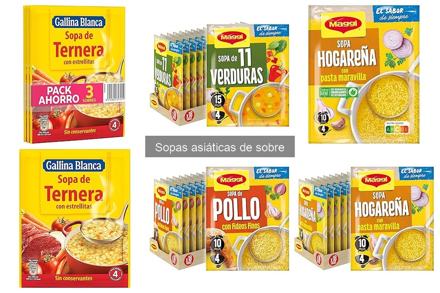 Opiniones sobre sopas asiáticas de sobre: Maggi, Gallina Blanca, Knorr