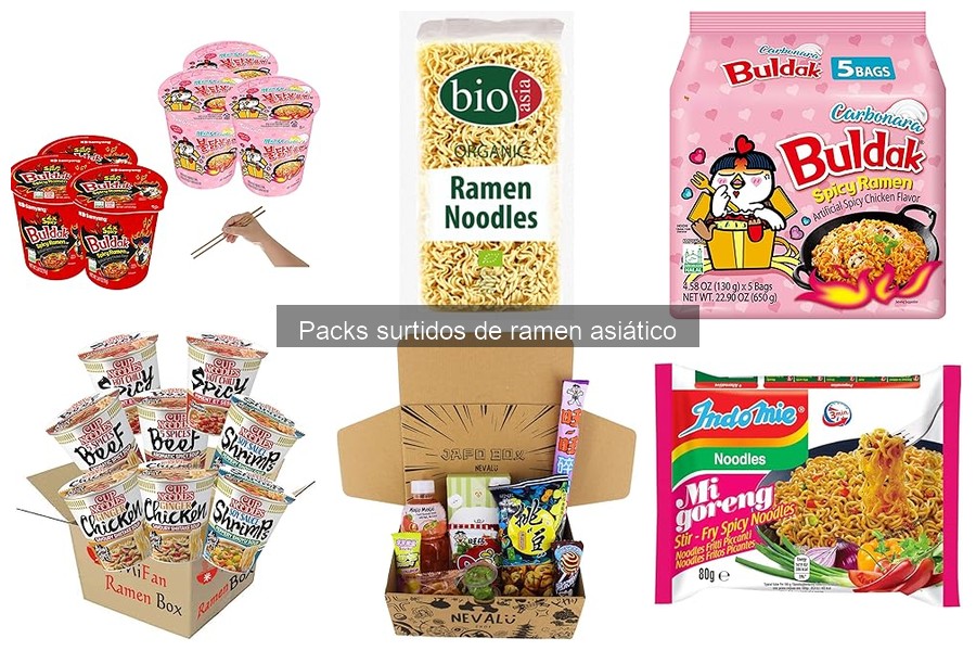¿Qué incluye un pack surtido de ramen asiático?