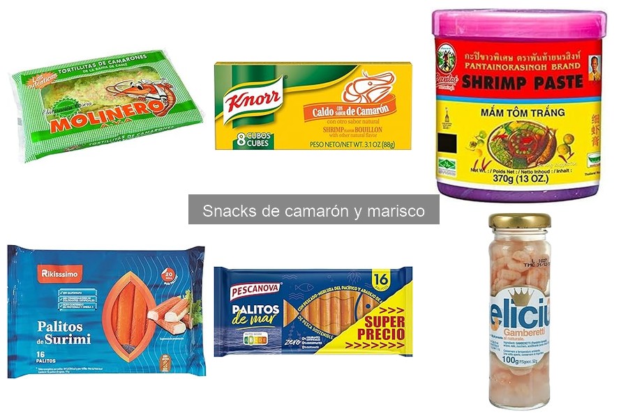 Snacks de camarón y marisco en la cultura asiática