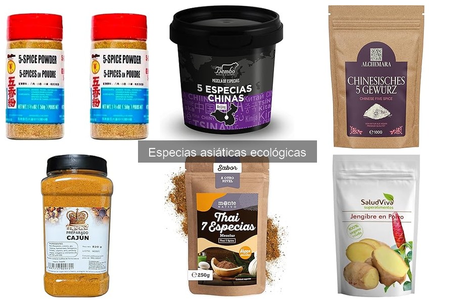 Tipos de especias asiáticas ecológicas más populares