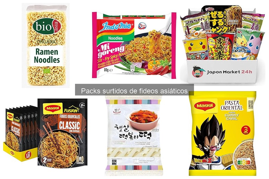 Tipos de fideos asiáticos en packs surtidos: guía completa
