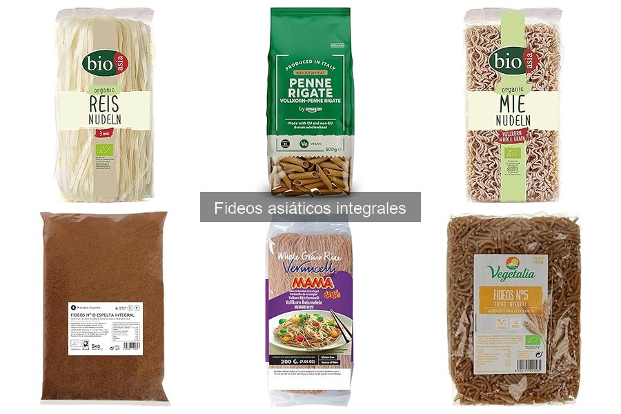 Tipos de fideos asiáticos integrales y sus usos