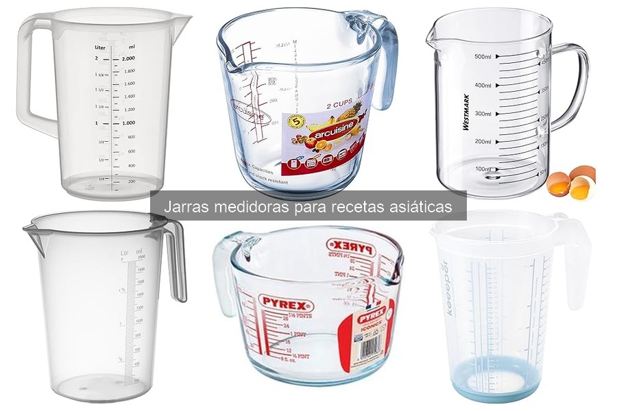 Tipos de jarras medidoras para recetas asiáticas