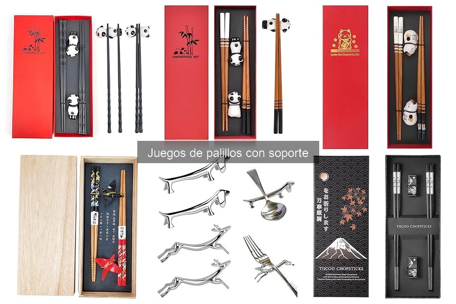 Tipos de juegos de palillos con soporte para tus comidas
