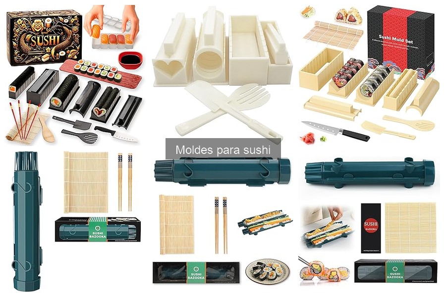 ** Tipos de moldes para sushi: madera, silicona y plástico