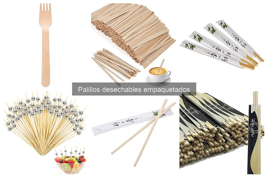 Tipos de palillos desechables: madera, plástico y más