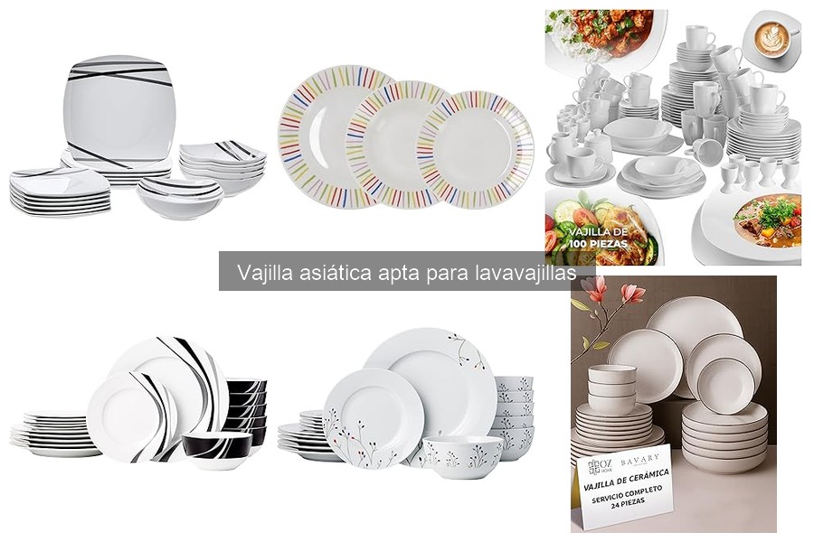 Tipos de vajilla asiática apta para lavavajillas
