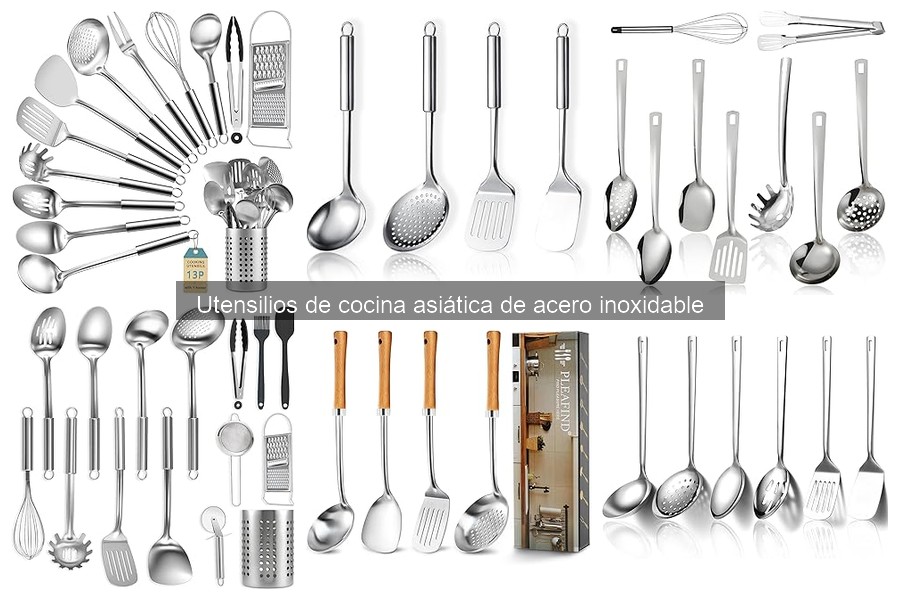 Utensilios de cocina asiática de acero inoxidable esenciales